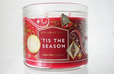 BATH & BODY WORKS TIS THE SEASON PERFUMADA 14,5 OZ 3 MECHAS Vela NUEVA INJAR (SIN TAPA) Foto 1 de 3