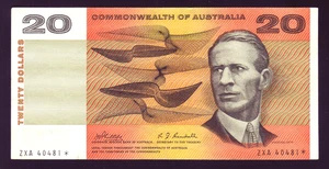 R-403 S . (1968) 20 Dollar - Phillips/Randall - STAR Note.. Prefix ZXA.. aVF - Picture 1 of 2