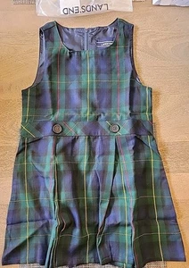 Lands’ End Girls 5 Hunter Classic Navy Plaid Girls School Uniform Jumper/dress - Picture 1 of 8