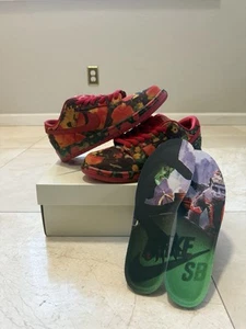 Size 9.5M - Nike The Wizard of Oz x Dunk SB Low Poppy Field NEW - Picture 1 of 18