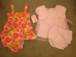 NWT LOT of 2 ellemenno Dresses w/ Bloomers Girls 18 Mo - Picture 1 of 1