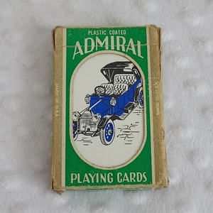 Playing Cards Vintage Admiral Oldtimer Kunststoff beschichtet Auto blau Modell USA Box - Bild 1 von 14