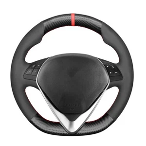Black Carbon Fiber Suede Soft Car Steering Wheel Cover for Alfa Romeo Giulietta - Picture 1 of 17