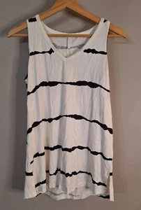 NWT LONGYUAN Women's Sleeveless Tank V-neck Loose Fit Tunic Side Split Tee Sz M - Picture 1 of 9