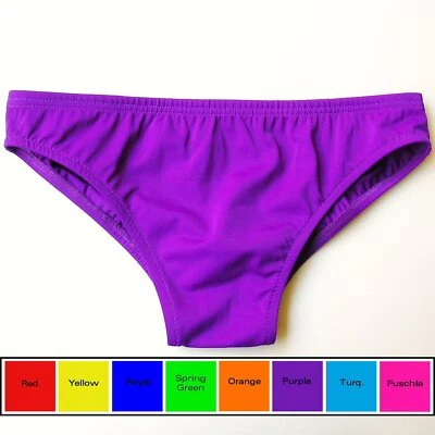 Traje de baño corto de tiro bajo para hombre rojo, azul, naranja, turquesa, verde, amarillo, púrpura, fucsia Foto 1 de 4