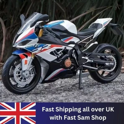 1:12 Scale BMW S1000RR Motorcycle Bike Model Diecast Toy Kids Boys Girls White - Image 1 of 4