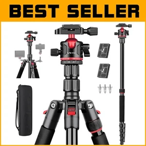 Compact 78" Camera Tripod for DSLR & Binoculars - 360° Pan Head Stability - Picture 1 of 10