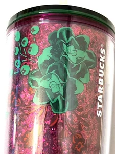 Vaso Starbucks 2022 Navidad Vacaciones Brillo Floral Rosa Venti 24oz - Imagen 1 de 12