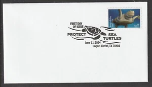 US 5865 Protect Sea Turtles Kemp's Ridley BWP FDC 2024 - Picture 1 of 1