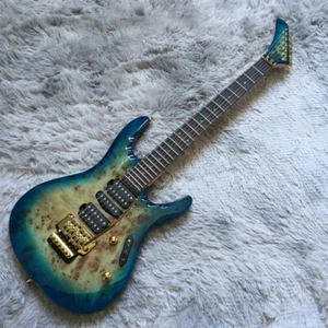 Chitarra elettrica HSH Pickups Gold Hardware Burl Veneer Abalone Fret Intarsio - Foto 1 di 8