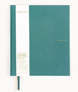 BNIP - BESPOKE LETTERPRESS COUTURE STATIONERY "Juniper" Guest Book - RRP $49.95 - Picture 1 of 10