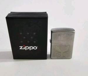 Original Zippo Golden Butterfly Feuerzeug Satin Chrome Finish Made In USA Winddicht - Bild 1 von 24