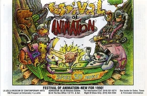 Festival of Animation 1990 vintage flyer cover art Jay Falconer Intl. Rocketship - Picture 1 of 3