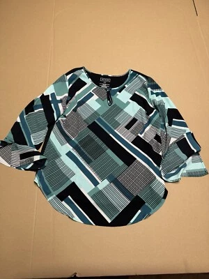 Blusa Top Van Heusen Para Mujer Talla Pequeña Manga 3/4 Negra Blanca Verde Real Foto 1 de 3