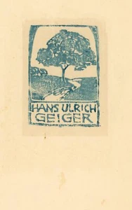Hans Ulrich Geiger Landschaft Baum Weg Holzschnitt Farbholzschnitt um 1900 - Bild 1 von 2
