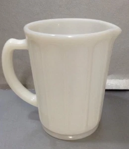 Vintage 1930's Milk Glass Pitcher Hazel Atlas Ribbon Depression Glass Pattern - Picture 1 of 7