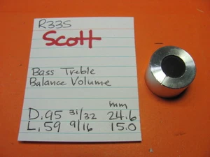 📈 HH SCOTT R33S STEREO RECEIVER BASS TREBLE BALANCE VOLUME KNOB ROUGH FACE - Picture 1 of 3