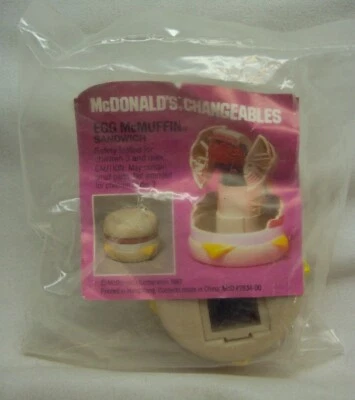 复古 1987 年 McDonald's EGG MCMUFFIN 塑料变形转换器机器人玩具新品 — 第 1/3 张图片