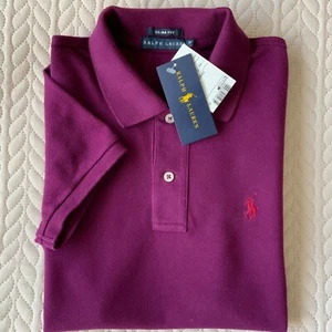 New With Tags Ralph Lauren Women’s Short Sleeve Polo Shirt DarkPink M - Picture 1 of 10