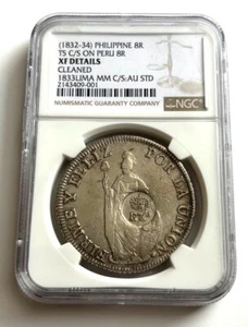 PHILIPPINES. Philippines - Peru 8 Reales ND (1833-34).Manila Mint. Ferdinand VII - Picture 1 of 4