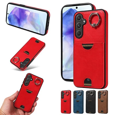 Funda de teléfono con ranura para tarjeta con soporte para Samsung Galaxy A72 A54 A25 A33 A13 A04 Foto 1 de 4