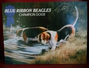 Cinta azul BEAGLES en letrero de metal vintage - Imagen 1 de 1