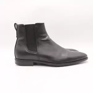 Stivali Aquatalia Adrian Chelsea uomo taglia UK 9 scarpe pelle nera pull on Italia - Foto 1 di 10