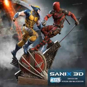 FIGURINE hauteur 27cm immortal friend deadpool wolverine figurine fan art - Picture 1 of 3