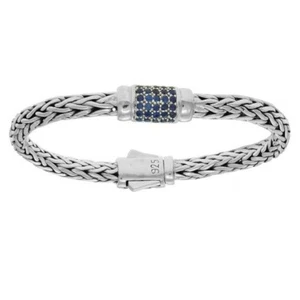 Phillip Gavriel Designer Blue Sapphire Bracelet Basket Weave Design 7.5" Long - Picture 1 of 9