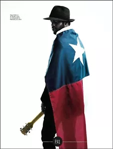 Gary Clark Jr. con bandera estrella solitaria de Texas 8 x 11 color pin-up foto 2017 impresión - Imagen 1 de 3