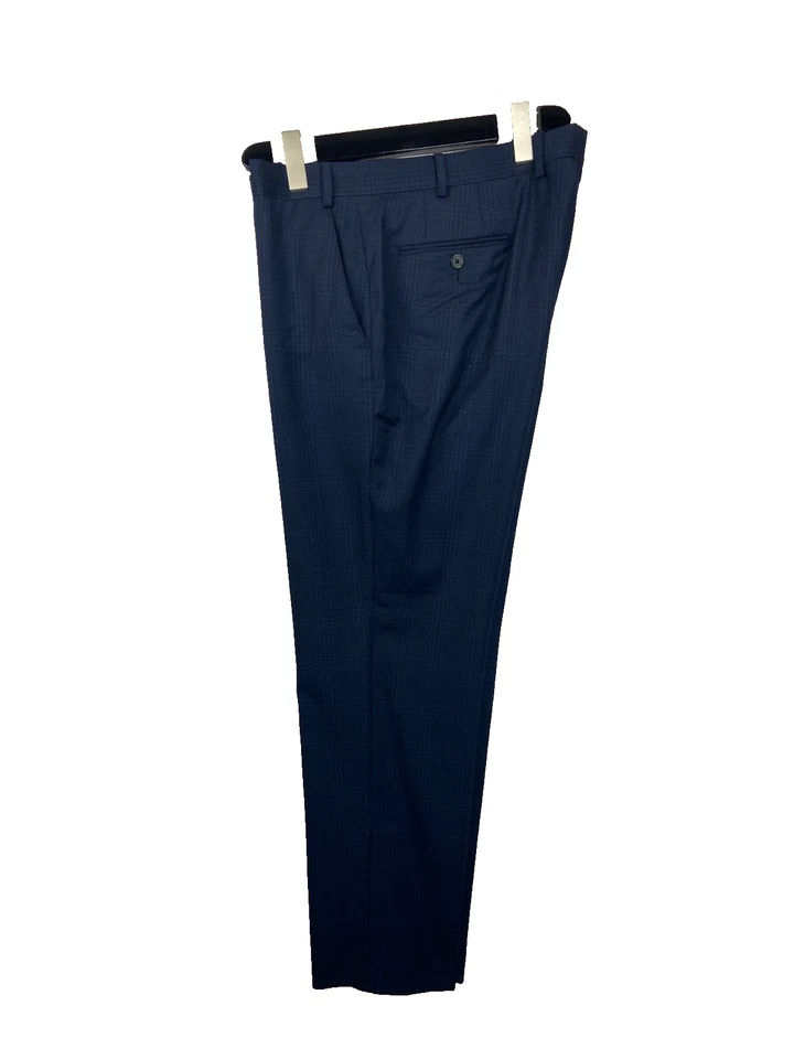 RALPH LAUREN Mens Navy Blue GLEN CHECK STRETCH Business Dress Pants/Slacks 38x30 - Image 1 of 4