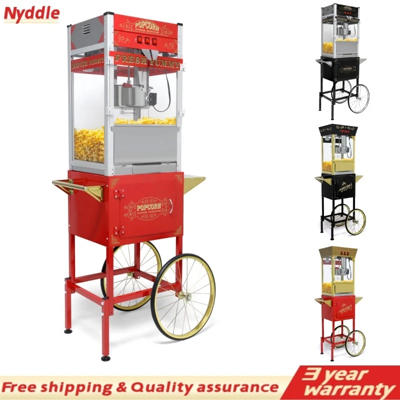 Commercial Popcorn Machine Movie Theater Popper Maker With Cart Wheels 20/12/8oz - Image 1 of 1