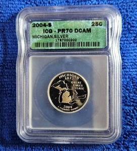 2004-S Silver Proof Michigan Quarter ICG PR70 DCAM - Picture 1 of 2