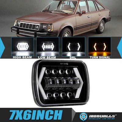 Para Mercury Lynx 1981-1985 7x6" 5x7" Faro LED Alto/Bajo DRL Señal de giro Lámpara Foto 1 de 4