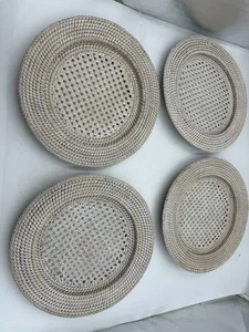 🌟Cargadores de placas de mimbre y ratán de colección soportes de placas tejidos boho🌟 - Imagen 1 de 4
