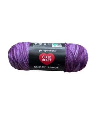 Red Heart Super Saver Yarn PURPLE TONES Acrylic Variated Skein New - Image 1 of 2
