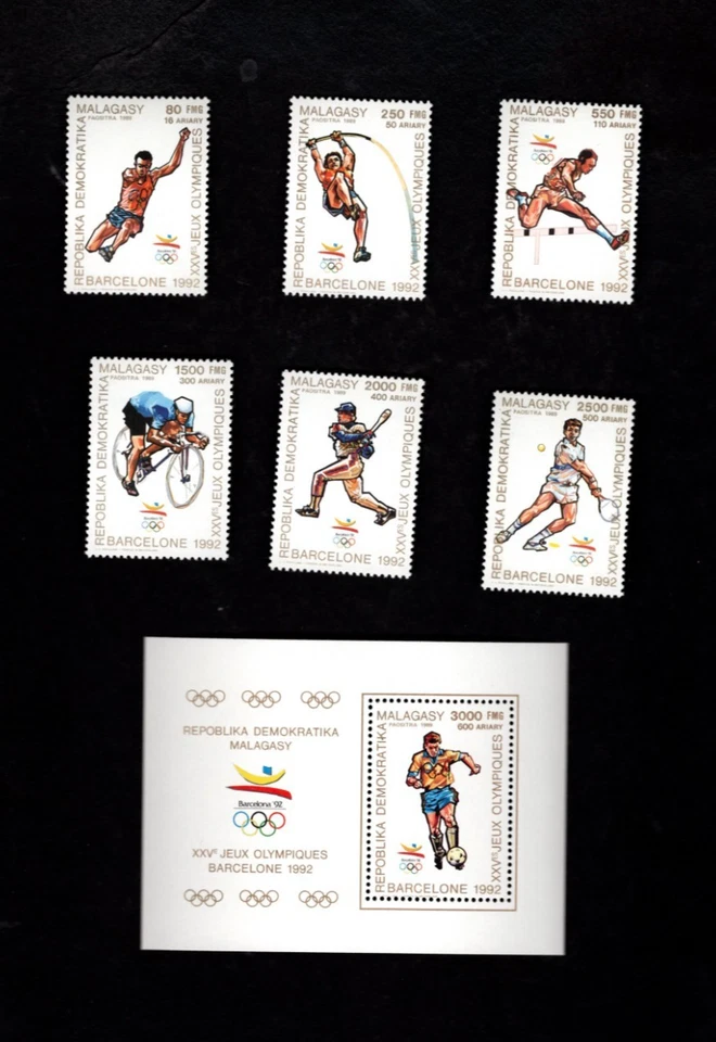 Hoja de recuerdo Madagascar sc#950-5 #956 (1989) completa MNH Foto 1 de 1