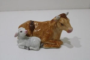 Fitz and Floyd Nativity Collection Oxen & Lamb Figurine 8" - Picture 1 of 6