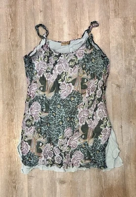 Vestido túnica mini floral de terciopelo medianoche de colección con abertura lateral talla L Foto 1 de 4