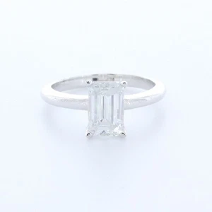 2.03ct Lab-Created Diamond D/SI1 Very Good Emerald Cut 18K White Gold Prong Sett - Picture 1 of 5