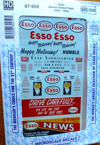 Microscale Decal HO #87-959 Esso Tankstelle (1946-1965) - Tankstellen - Ess - Bild 1 von 1