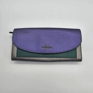 Coach Slim Envelope Wallet Metallic Colorblock - Picture 1 of 10