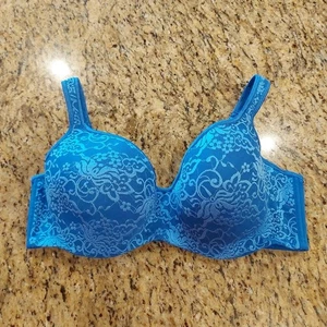 Sujetador CACIQUE Ligeramente Forrado Azul Encaje Superpuesto UW Talla 42DD Correa Ajustable Deshuesado  - Imagen 1 de 20