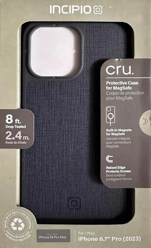 Incipio - cru. Protective Hard Case w/ MagSafe for Apple iPhone 15 Pro Max- Navy