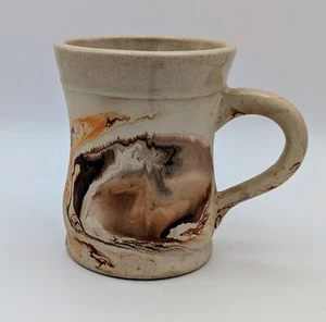 Vintage Nemadji Pottery Mug – Swirl Marbled Design – 5" Tall USA Art Pottery - Picture 1 of 11