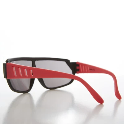 80s Pink Neon Wrap Around Sports Shield Vintage Unisex Sunglass - Barney - Image 1 of 3