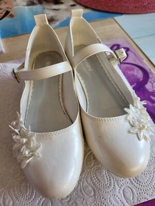 Weiße Mädchenschuhe Gr. 33, 1x getragen - Bild 1 von 2