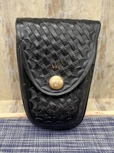 DUTYMAN Police Black Leather Handcuff Case Holder Belt Heavy Duty 8821 - Picture 1 of 3