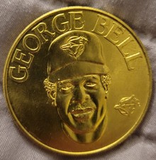 1990 SPORTS STARS COLLECTOR COIN GEORGE BELL TORONTO BLUE JAYS MLB BASEBALL NEW