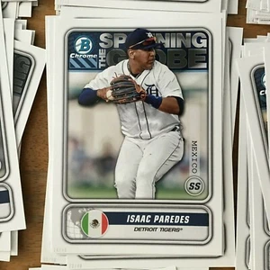 STG-IP Isaac Paredes Tigers RC 5x7 ed/49 made 2020 Bowman Spanning The Globe - Picture 1 of 1
